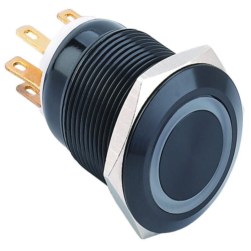 ELEWIND 19 мм антивандальный SPDT переключатель со светом (PM193F-11ZE/R/12V/черная поверхность)