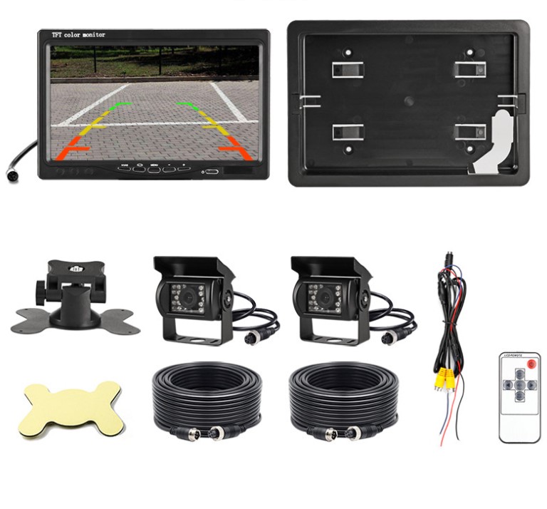 7 дюймов TFT LCD автомобильный монитор HD дисплей авиации с панорамной головкой для камеры заднего вида помощь упаковочные системы 18IR-ИК-камера ночного видения