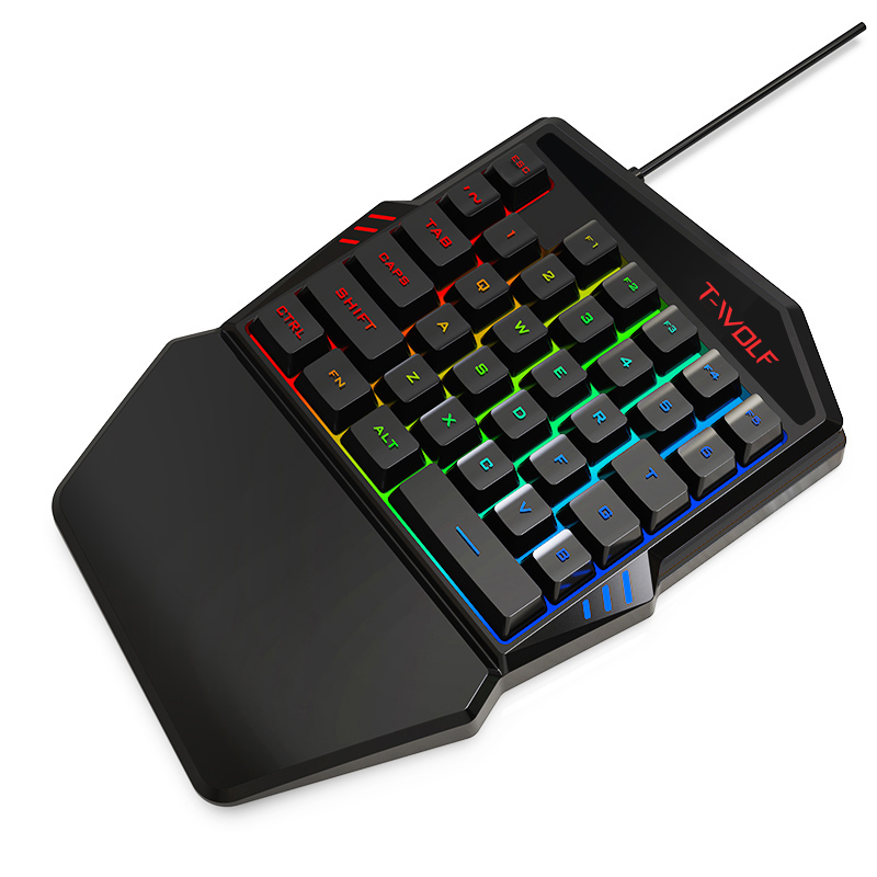 Handed Gaming Keyboard RGB Backlit 35 Keys Portable Mini Usb wired keyboards cheap gaming keyboard