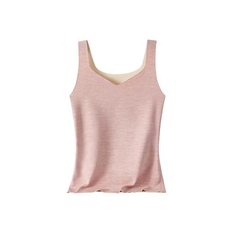 Fall winter Women inner wear vest German fleece silk one piece seamless vest warm