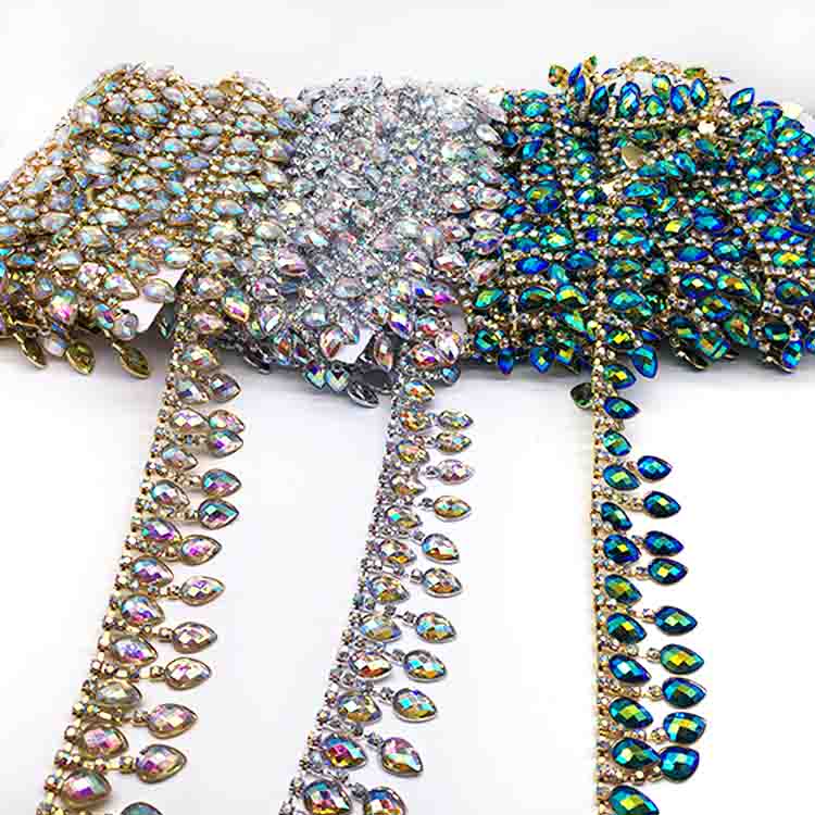 Supplies rhinestone trimmings sewing accessories rhinestone chain trim by the yard for the dress accessories
