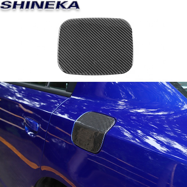 Car Body Decorative Accessories Carbon Fiber Fuel Oil Tank Gas Cover Trim for Dodge Charger 2015+