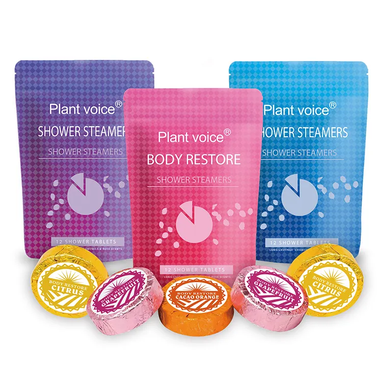 Eco-Friendly Foil Wrapping 6/12 Pack Steam Vapor Banho Shower Tablets Vegan Organic Shower Bath Steamers Aromatherapy Set