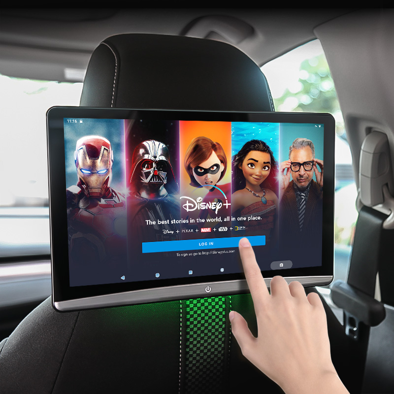 10.6 Inch Android 10.0 Universal Car TV Headrest Monitor Touch Screen Support 4K 1080P WIFI USB Airplay MiraCast Video Player
