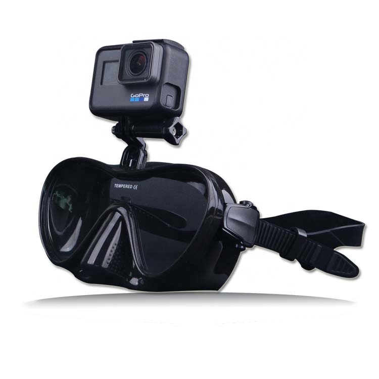 Очки для плавания с сухим верхом и подставкой для Gopro, незапотевающие маски для подводного плавания с закаленным стеклом
