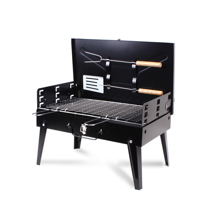 Portable BBQ Grill Folding Charcoal Grill Outdoor Stainless Steel BBQ Grill Camping Cooking Picnic Barbecue Tools