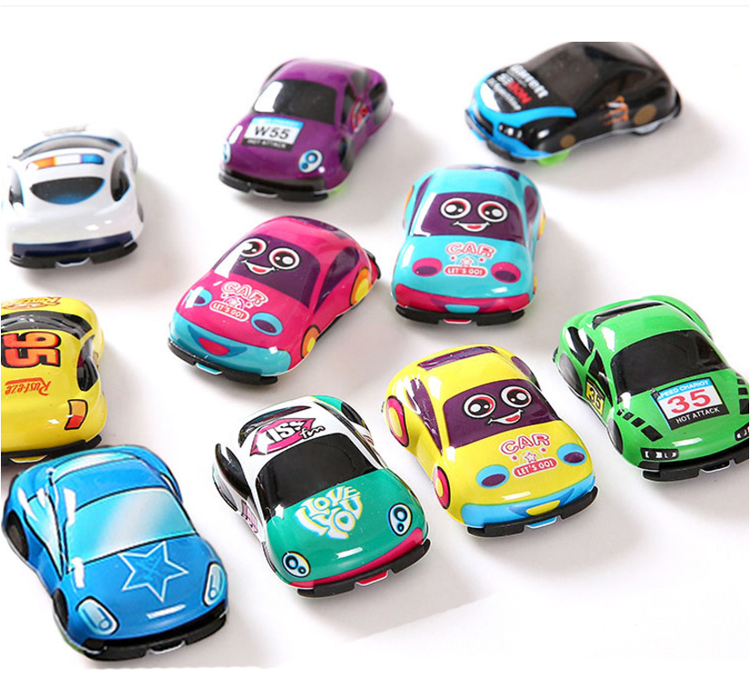 Cheap Price Bulk Packing Kids PVC Cartoon Pull Back Car Action Toy