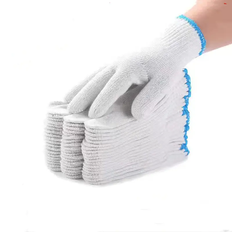 Good Quality Customized Breathable White Cotton Working Gloves for Labor Protection