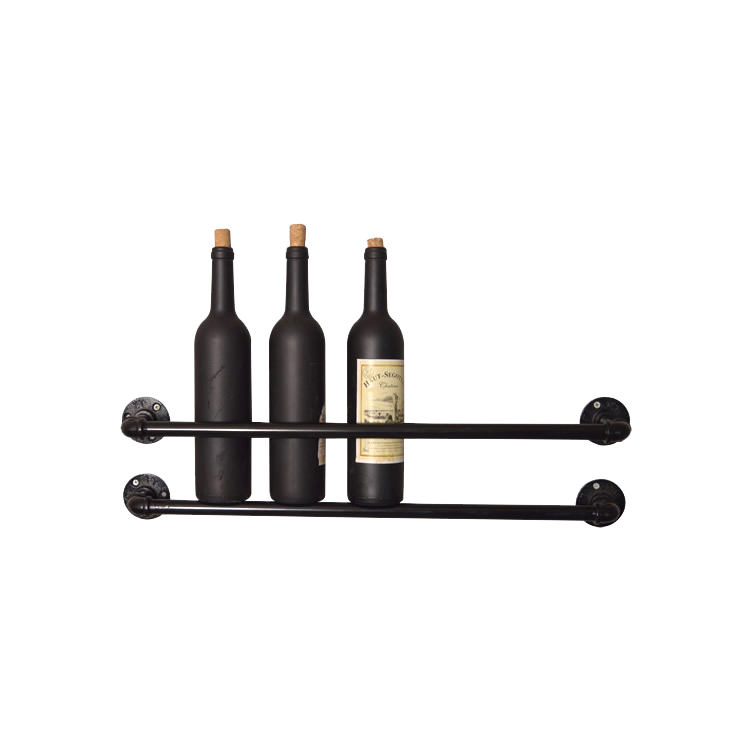 Industrial Pipe Shelf Wine Rack Wall Mounted Rustic Floating Bar Shelves Wine Shelf racks
