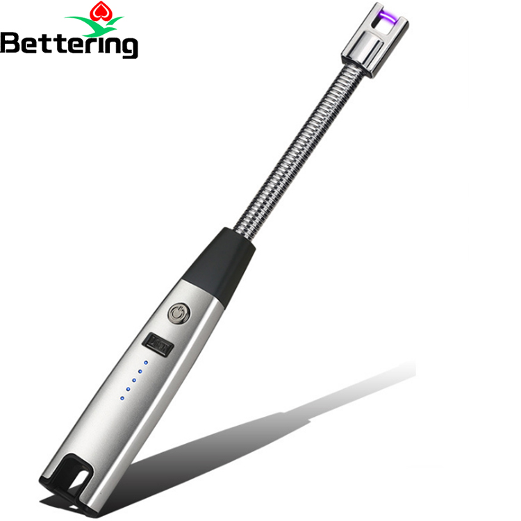 USB перезаряжаемая Металлическая Свеча барбекю зажигалка для сигар, пользовательская ветрозащитная Электронная Газовая плита, кухонная угольная зажигалка