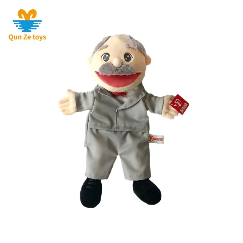 Factory Own Design Stuffed Soft Toy Open Mouth Human Hand Plush Puppet Doll Human Puppet