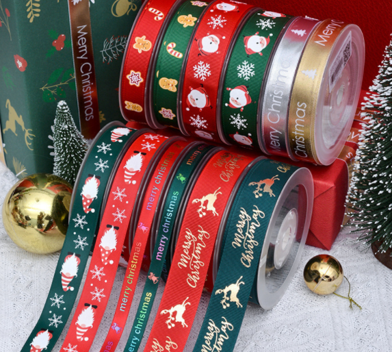 Double thread tape Packaging ribbon gift ribbon Christmas accessories DIY Decorative Christmas ribbon