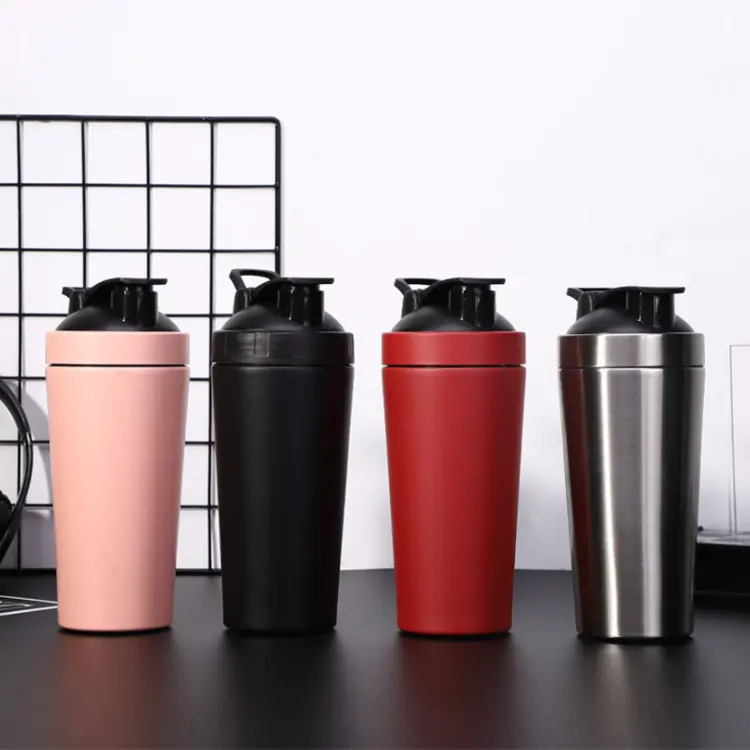 2021 OEM 900ml/ 550ml food grade protein shaker bottle single layer stainless steel shake bottle, stainless steel bottle