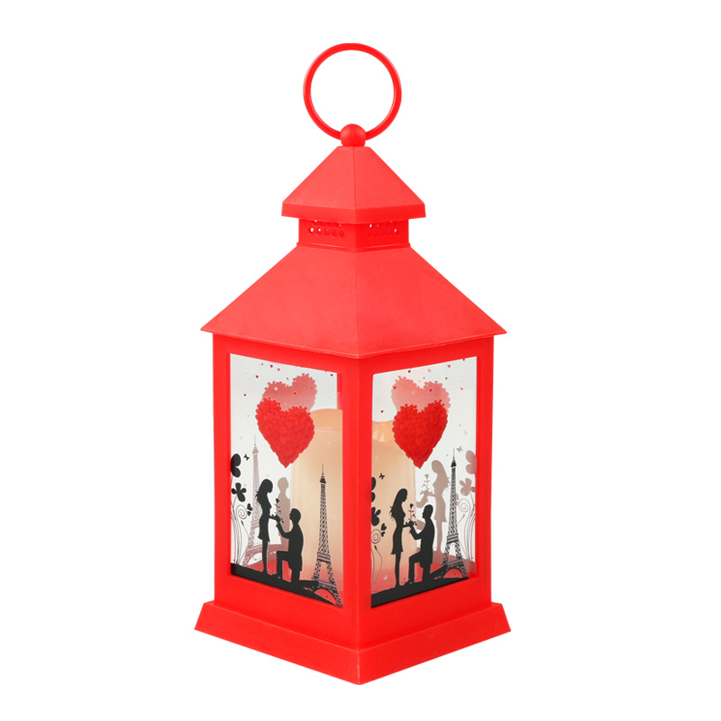 LED Table Lantern LED Ornaments Hanging Lantern for Valentine's Day Wedding Decorative Candle Lantern with Flickering Flameless