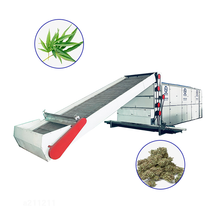 Continuous drying machine Big Hot Air grass Weed Cigarette mesh Belt Dryer machine