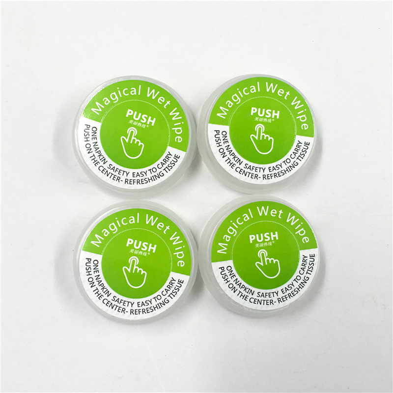 Cleaning Hand And Face Push Wet Wipes Disposable Magic Push Clean Compressed Wipes