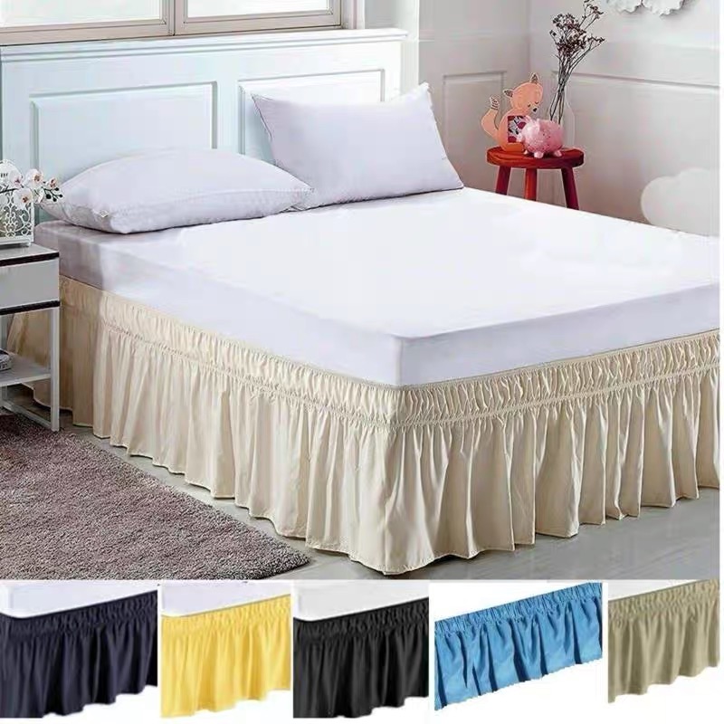Microfiber Easy Fit Elastic Wrap Around Ruffled Bed Skirt