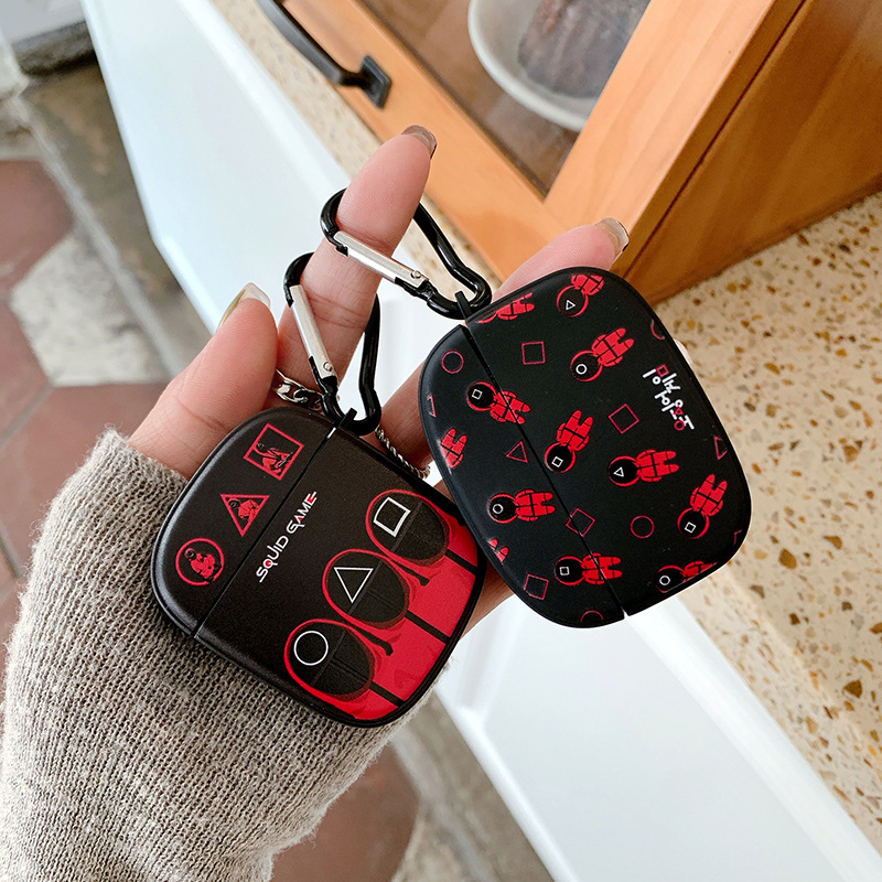 Аксессуары для Airpods, мягкий силиконовый чехол, оптовая продажа, 3D игра кальмар, Круглый, шесть пользовательских гарнитуры, полное покрытие для Air pod 1 2 Pro, сумки