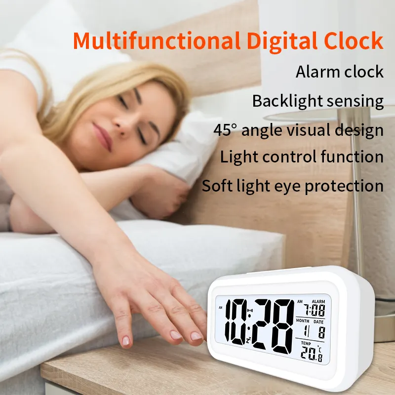 Desktop Alarm Clock Modern Led Digital Smart Music Speaker Night With Alarm Clock Humidity With Temperature