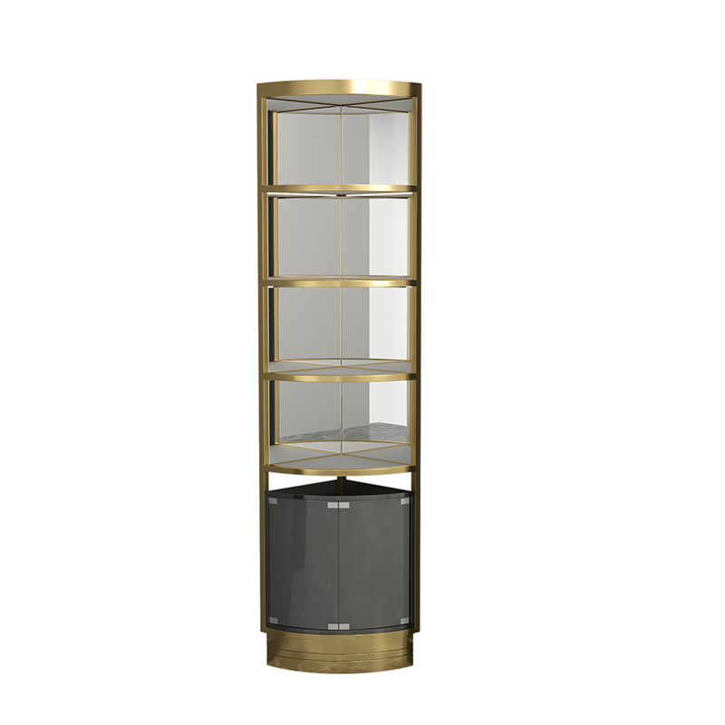 High-End Modern Luxury Wine Cabinets Glossy Stainless Steel Kitchen Vitrine Glass Living Room Furniture for Hotel Application