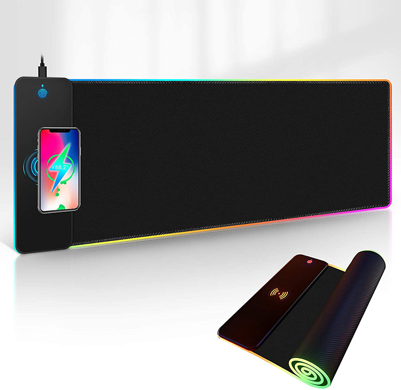 Новое поступление 2021, коврик для мыши с беспроводной зарядкой, большой RGB игровой коврик для мыши со светодиодной подсветкой, резиновый игровой коврик для мыши