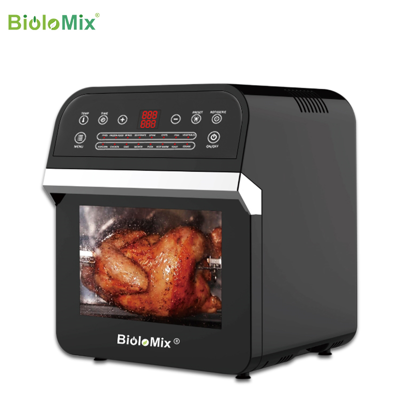 BioloMix 12L 1600W аэрофритюрница для приготовления блюд без тостер гриль-бар и осушитель со светодиодным цифровым сенсорным экраном, 16 в 1 Столешница микроволновая печь