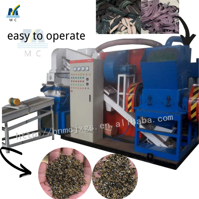 Environmentally-friendly Waste miscellaneous copper wire stripping crusher Metal zipper machine