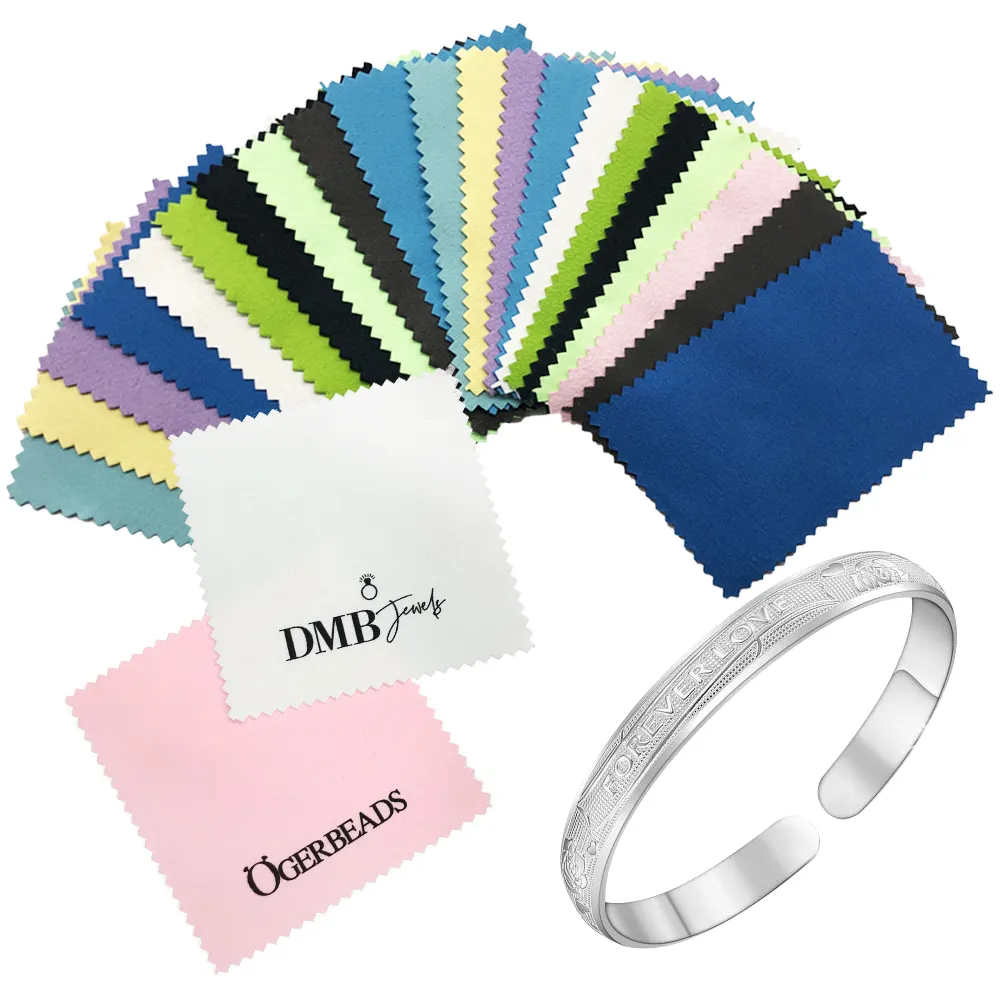 Silver gold Wholesale High Quality leaning Custom Printed Jewelry Watch Polishing Cloth