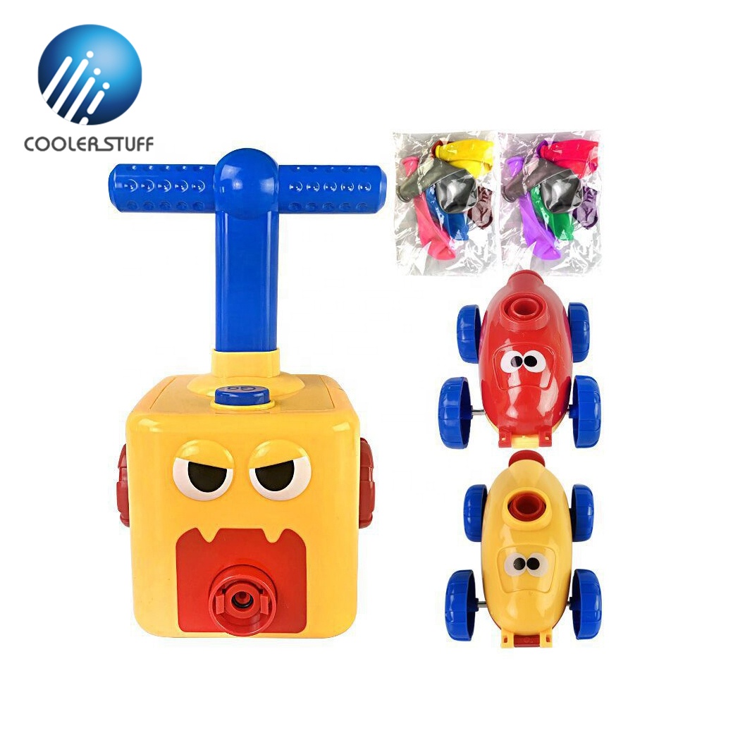 Coolerstuff 2021 High Quality 3 In 1 Baby Aero Balloon Car Inflator Pump Hand Children Cartoon Aerodynamic Car Kids Hobby Toys