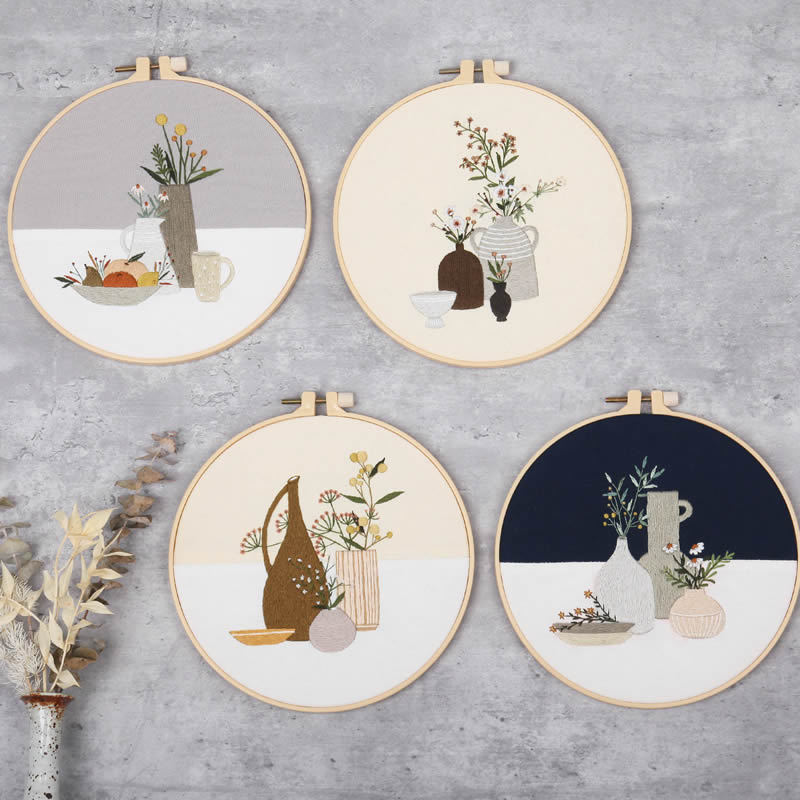 Lifestyle Embroidery Kit for Adults with Hoop, Thread, Needles, Full Kit, DIY Craft for Beginner
