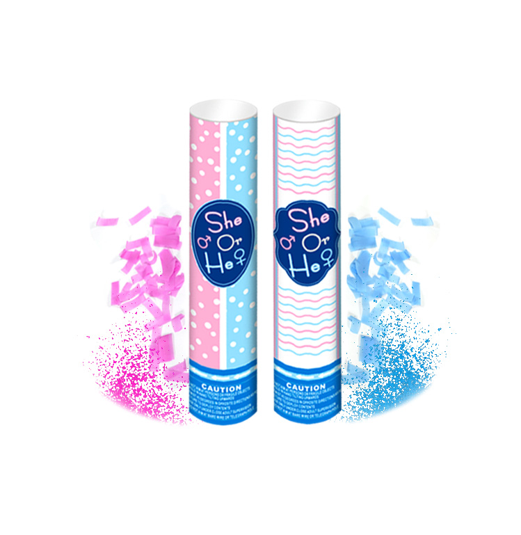 Новый дизайн, чистый органический естественный цвет, genderмавер PinkBlue holiPowder, дымовая пушка с конфетти