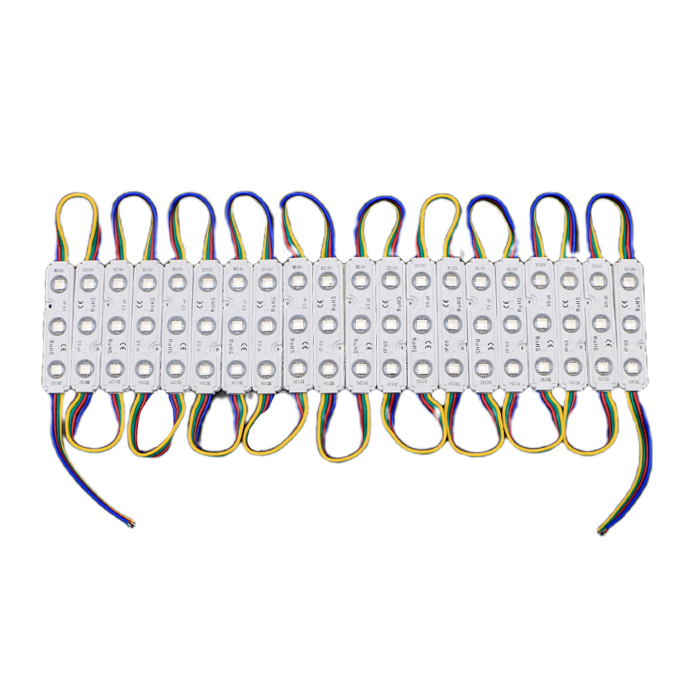 Popular 12V SMD 5050 3 Chip Lens Injection RGB LED Modules for Lightbox
