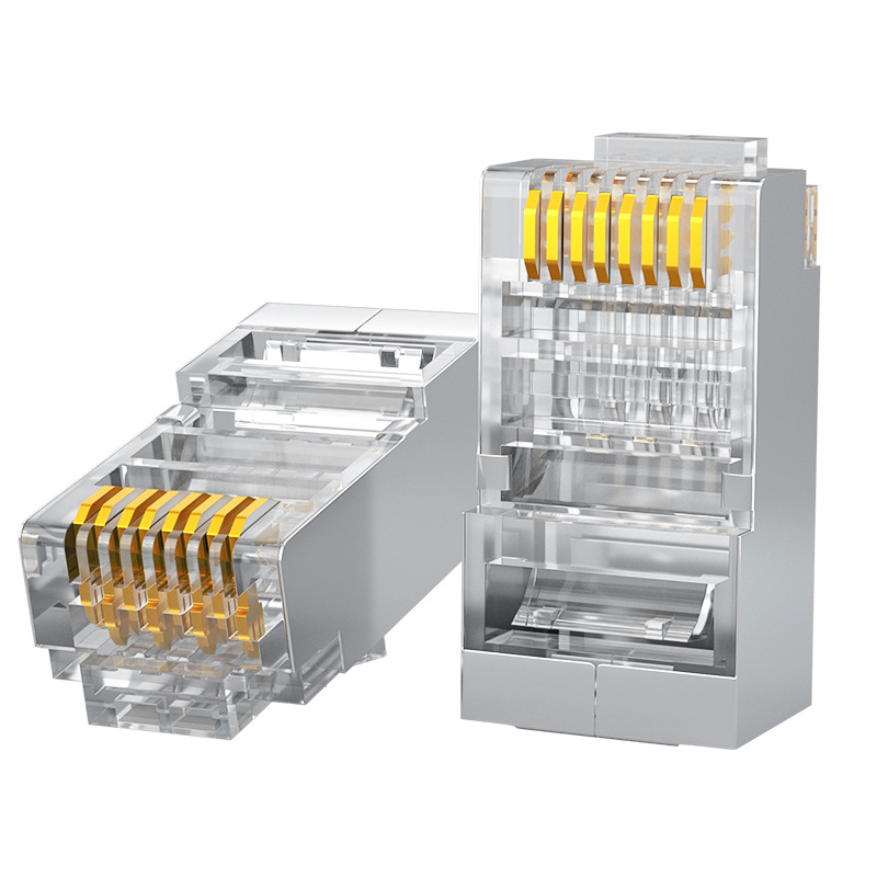 Сетевой кабель Cat5e FTP RJ45 модульный штекер 8P8C мужской Медный позолоченный 15u 50u Cat6 STP Lan кабель экранированный соединитель RJ45
