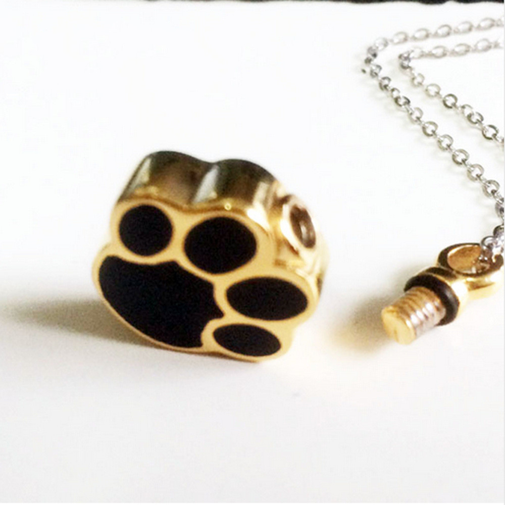 Lovely Pet Paw Cremation Jewelry Memorial Ashes Keepsake Urn Ash Pendant Necklace