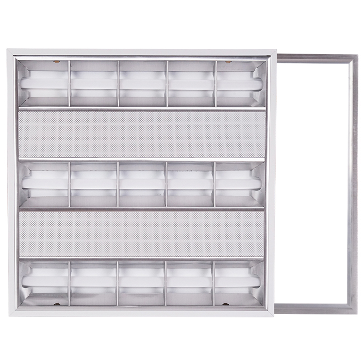 595X595MM standard size 3 x8wT5 recessed lighting fixture installation LED grille light