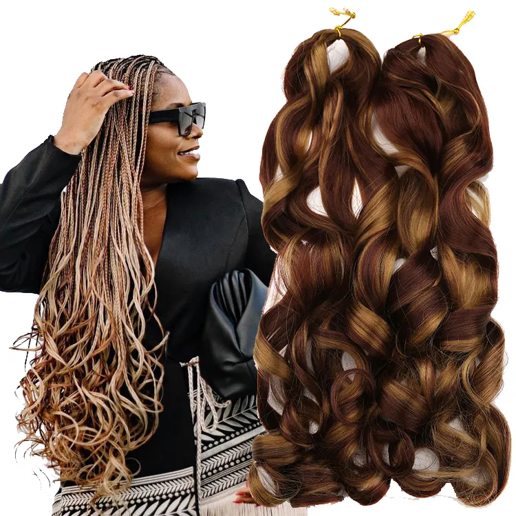 spiral curl wavy braiding hair attachments synthetic braids curly hair extensions cheap extension wavy braiding attachment