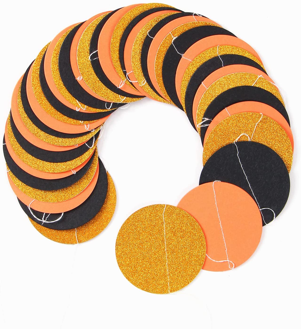 Black Orange Gold Paper Garland,52Ft Gender Reveal Hanging Decoration Streamer Banner,Graduation Engagement