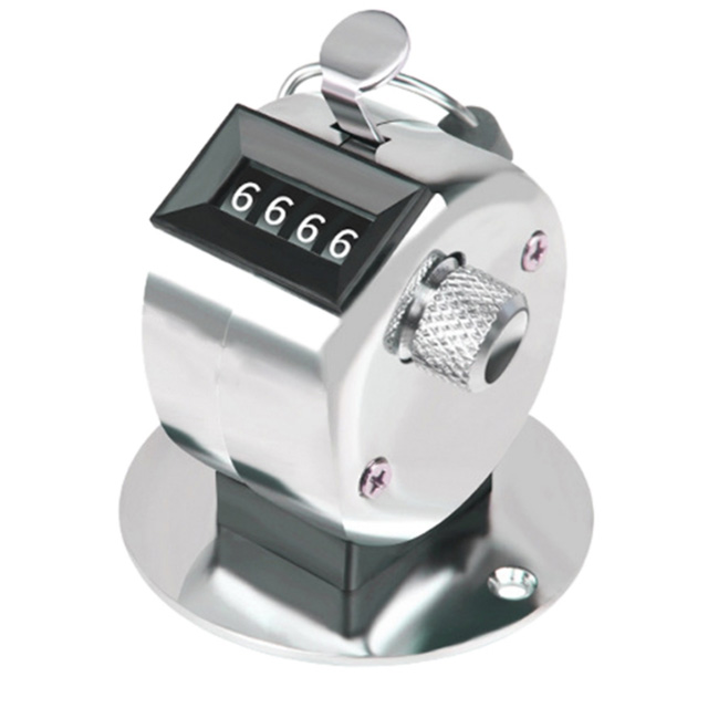 4 Digit Tally Counters Mechanical Palm Clicker Handheld Pitch Click Number Count Hand Tally Counter