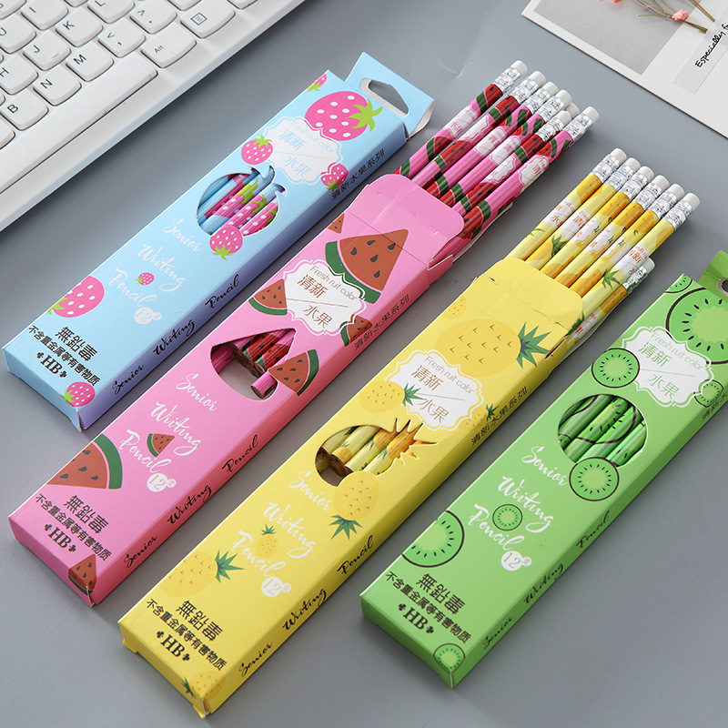 Оптовая Продажа kawaii Школа поставщик продвижение дерево ручка escolares пользовательские HB карандаш набор
