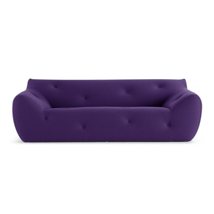 YASITE New Design Luxury Velvet Hotel button Purple 3 Seater Fabric sofa