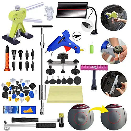 Super PDR Tools LED Lamp Dent Lifter auto body repair tools Set Car Dent puller Repair pdr Tools