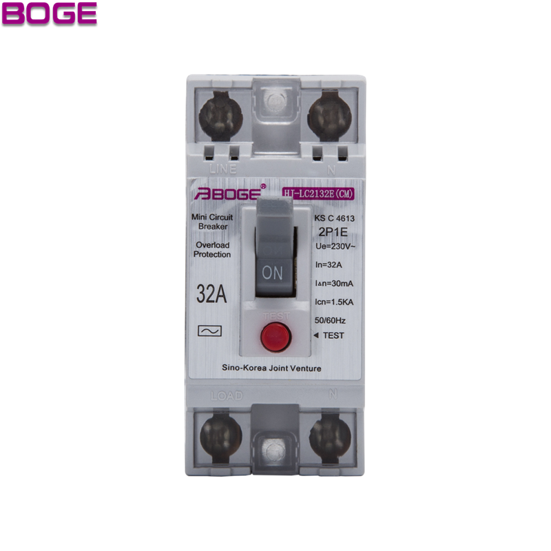 BOGE 25A 2P1E AC230/1.5KA Заводская безопасность мини-выключатель утечки земли