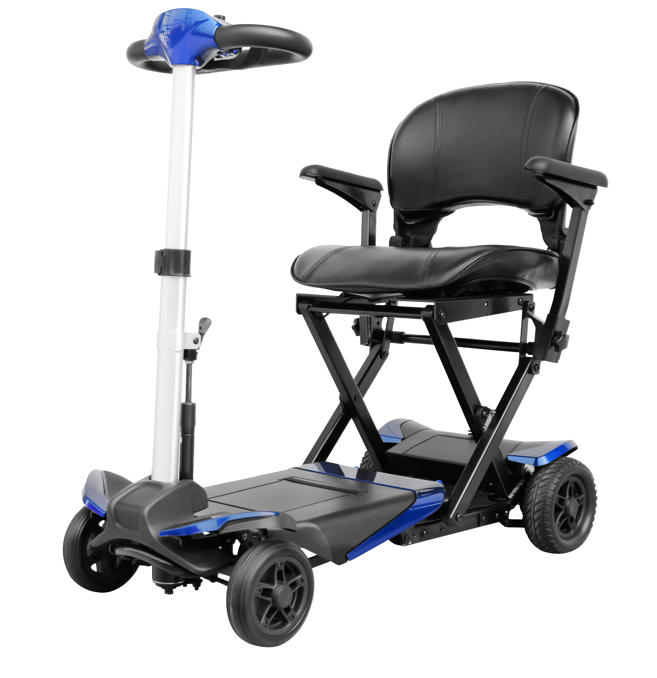 Automatic electromagnetic brake light weight electric 4 wheel handicapped scooter