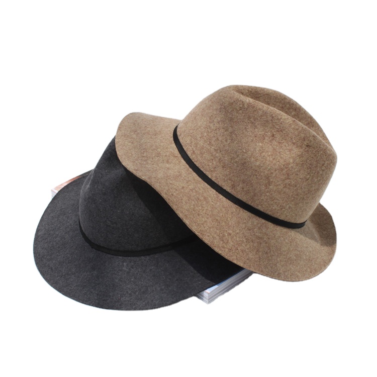 Winter New style Woolen formal Vintage simple jazzy wide Brim readjustable Fedora