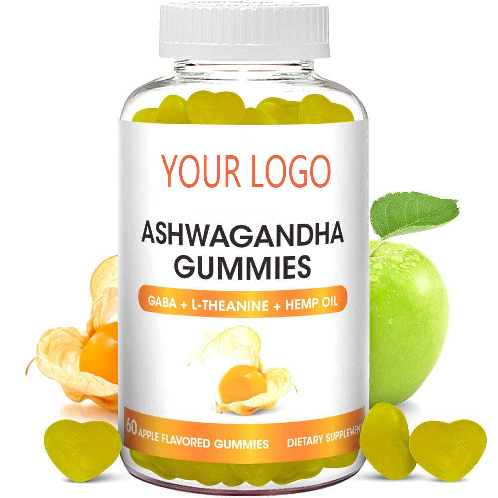 Яблочный ароматизатор органический мелатонин с Ashwagandha Gummy 60 Vegan Gummies добавка