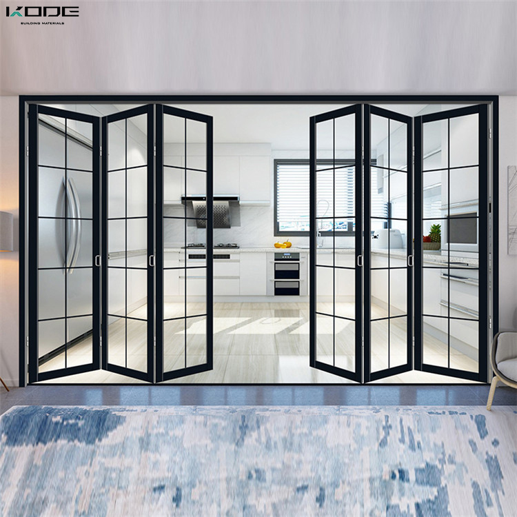 Popular product aluminum glass folding doors Bifold closet door bifold double glazing soundproof bifold doors for room