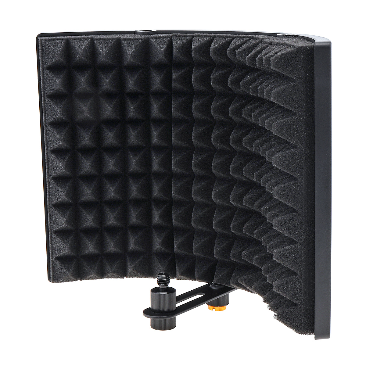 Plastic Microphone Isolation Shield 3 Panel Curved Surface Wind Screen Foldable 3/8 5/8 Threaded Foam for Recording Studio Live