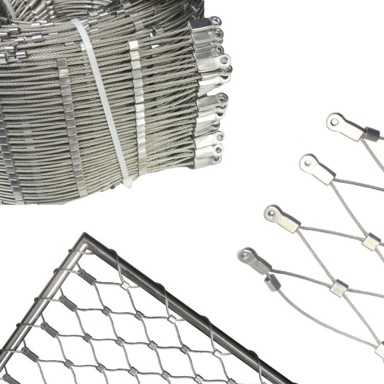 Inox 316 Flexible Architectural Ferrule Type X Tend Stainless Steel Wire Cable Mesh