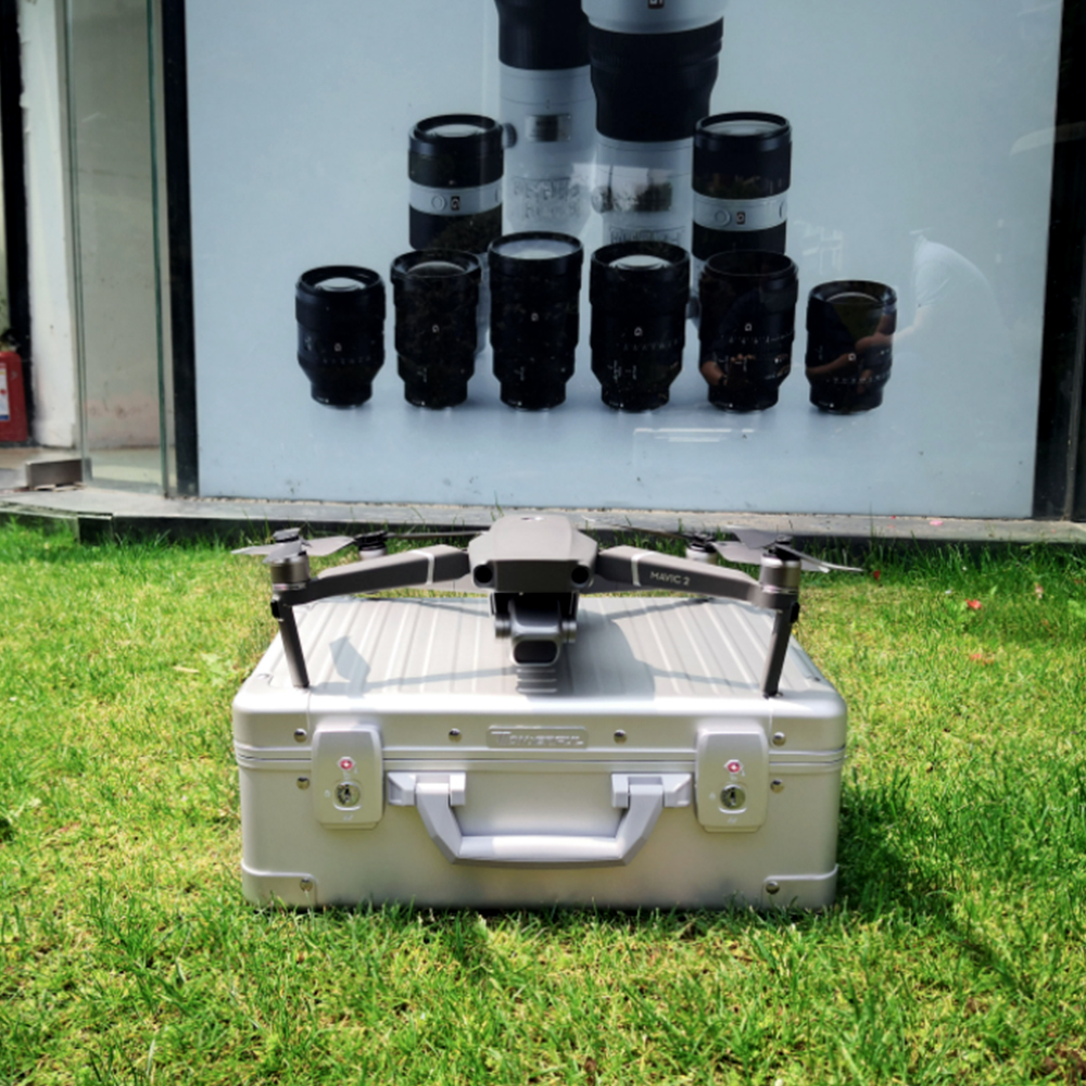 aluminum carry case with large storage with customized die cutting foam for musical instruments camera tool set DJI drone gun