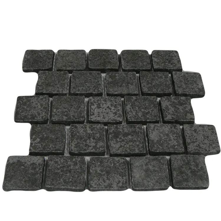 Chinese Tile Black G684 Granite Cobblestone Paver Stone Mats